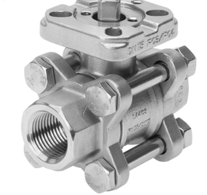 Válvula de Bola de 2 Vías Original Festos VZBA-3/8"-GG-63-T-22-F0304-V4V4T 1686632 de Acero Inoxidable para Control de Procesos Industriales - Product Image 3