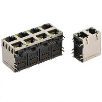 Connecteur réseau blindé RJ45 à 8 ports double couche avec indicateurs LED, contacts en cuivre, orientation 90°
