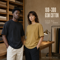 T-shirts en coton personnalisés en gros, directement de l'usine, longueur ajustable, mesure poitrine, tissu et GSM, OEM