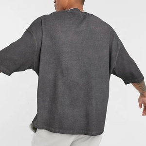 Venta al por mayor hombres camiseta Streetwear Hip Hop Oem alta calidad pesado camiseta media manga caída hombro hombres camisetas de gran tamaño - Product Image 3