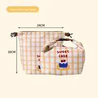 Sac à déjeuner isotherme en polyester écologique, mignon, avec film d'aluminium épaissi, portable, étanche, anti-huile, à double poignée