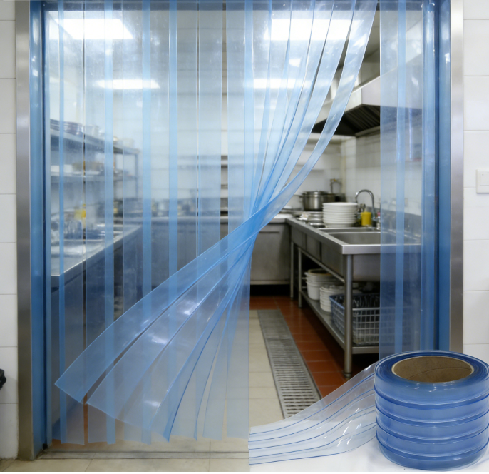 BOTHWIN Shandong Restaurant Dishwash PVC Extruded Strip Curtain With Moulding & Cutting Services For Soiled Clean Utensil Areas