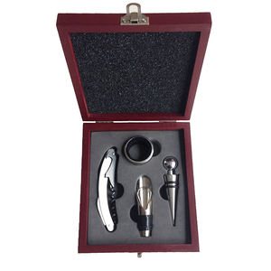 Nieuwkomers Producten Bar Accessoires Rvs Barman Kit Whisky Wijn <span class=keywords><strong>Opener</strong></span> Stop <span class=keywords><strong>4</strong></span> Stuks Houten Doos Geschenkset - Product Image 2