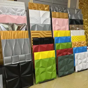 Nuevos productos panel de decoración de pared 3D PVC decoración pegatinas de pared paneles de pared 3D interior