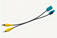 Adaptateur de câblage de caméra OEM pour voiture, connecteur FAKRA mâle/femelle, double RCA mâle, câble de rétrofit pour véhicule de 30 cm