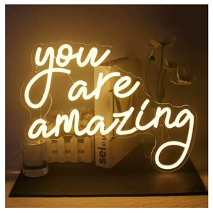 Lumières néon LED personnalisables en anglais, étanches, pour la publicité, les voitures, les anniversaires, les supermarchés, les magasins et autres lieux - Product Image 1