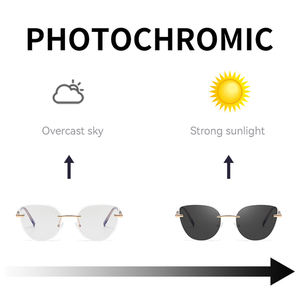 Gafas de Sol KAJILA al por Mayor, con Logotipo Personalizado, sin Marco, Estilo Ojo de Gato, Fotocromáticas, Anti Luz Azul, UV400, para Mujer - Product Image 5