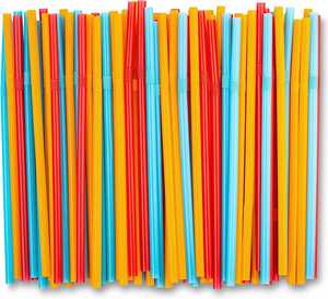 Pailles en plastique flexibles colorées/à rayures, pliables, pour boisson - Product Image 2