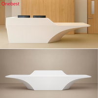 Bureau d'ordinateur de bureau haut de gamme Installation gratuite Comptoir de service en pierre blanche pour 2 personnes