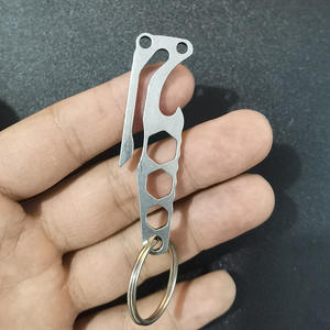 Porte-clés de poche en acier inoxydable, outil multifonction EDC, ouvre-bouteille, clé hexagonale, porte-clés - Product Image 4