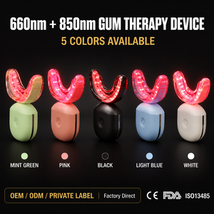 อุปกรณ์ดูแลช่องปากแบบพกพา แสงสีแดงและสีน้ำเงินบำบัด 660nm 450nm PDT สำหรับฟอกสีฟัน ลด<span class=keywords><strong>การ</strong></span>หดตัวของเหงือก และลดการเลือดออกตามไรฟัน - Product Image 6