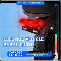 Luz Trasera LED Impermeable para Bicicleta Eléctrica, Luz de Freno Trasera con Soporte para Placa de Matrícula para Bicicleta Eléctrica, Scooter, Motocicleta