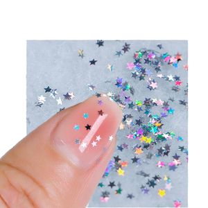 Paillettes holographiques en forme d'étoiles en vrac, couleurs assorties, mini flocons d'étoiles pour salons, fournisseurs d'artisanat, fournitures d'artisanat en résine - Product Image 1