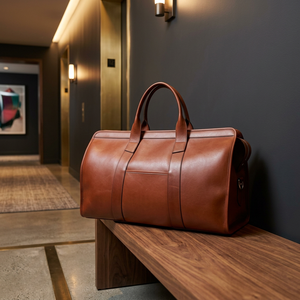 Sacs de voyage unisexes de luxe en cuir véritable, style vintage, durables, légers, avec fermeture éclair, grande capacité - Product Image 1