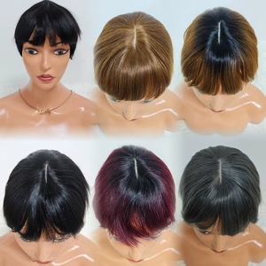 Letsfly - Promoción de $9.5, Pelucas Cortas Pixie Baratas con Encaje 3x1, Cabello Humano 100% Brasileño al por Mayor para Mujeres Negras, 100 Gramos - Product Image 1