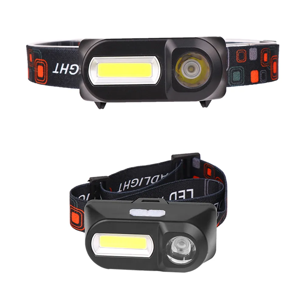 Amazon Hot Sale Mini COB LED Headlamp ABS Portable USB Night Running Head Lamp Rechargeable 18650 Headlamp