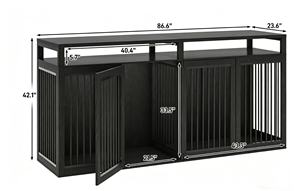 ตู้สุนัขแบบฟาร์มเฮาส์ขนาดใหญ่ โครงเหล็กแข็งแรง 4 ประตูล็อคได้ พร้อมชั้นวางทีวี  ขายดี - Product Image 2