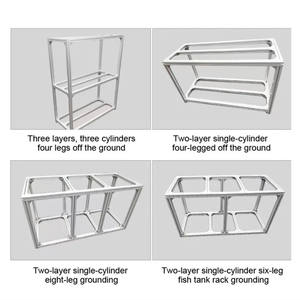 Marco de soporte para tanque de peces DIY personalizado, estante de perfil de aluminio grande de tres capas de múltiples capas, sistema de estantería para tanque de peces de acuario - Product Image 5