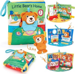Libro de actividades suave para bebés, para estimular el tacto y el tiempo boca abajo, juguete para bebés con diseño de avión, para cumpleaños y para rellenar cestas de Pascua - Product Image 1