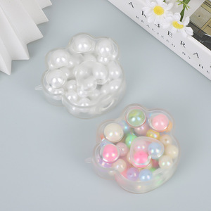 2025 New TPR Cute Transparent Cat Paw Squishy Colorful <b>Beads</b> Taba Gift Toy Anti-stress Slow Rebound Claw Pinch Squeeze Toy - Product Image 4
