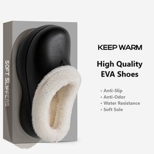 Femmes EVA fourrure enveloppé sabots semelle épaisse chaussures anti-dérapant bout rond hauteur augmenter en peluche sandales d'hiver pour dames - Product Image 4