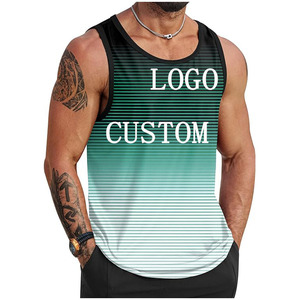Débardeur de sport pour homme personnalisé avec logo d'usine, en maille, imprimé par sublimation, débardeur tendance pour homme, vente en gros, débardeur de gym pour homme - Product Image 1