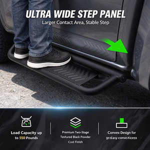 Estribos Laterales AUTOSIX para Tacoma, Land Cruiser, 4Runner, <span class=keywords><strong>RAM</strong></span> 1500 (4 Puertas) 2015-2026, Diseño de Doble Nivel, Juego Completo Deportivo de Acero - Product Image 6