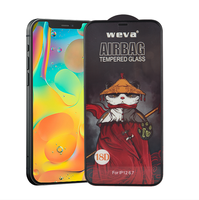 Protection d'écran en verre trempé Airbag Panda Weva pour iPhone 15 14, anti-traces de doigts, 18D