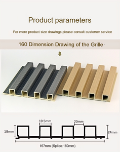 Venta caliente impermeable y tableros de rejilla <span class=keywords><strong>a</strong></span> prueba de humedad dedicar paneles de pared WPC fondo decorativo - Product Image 4