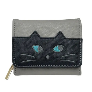 Women's cute cat wallet women's small short PU leather wallet <b>ladies</b> <b>card</b> <b>holder</b> purse creative fashion wallet girls gifts - Product Image 2