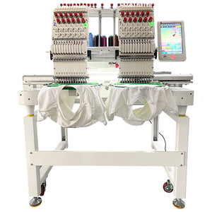 Nueva Máquina de Bordar Plana Automática Bibo de Doble Cabezal con 9/12/15 Agujas, Computadora Dahao A15, 400*450mm, para Uso Doméstico, con Rodamiento de Motor - Product Image 1