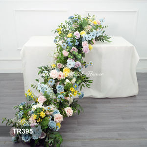 Wedding Supplies real touch Silk Rose Flower Aisle Runner Artificial greenery Flowers Runner Centerpiece - Product Image 2