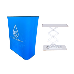 Earth TSC02 Aluminum Eco-Friendly Rectangle <b>Foldable</b> Trade Show Display Table & Pop up Counter <b>Desk</b> with LED Light - Product Image 1