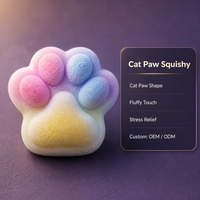 Jouets Squishy Patte de Chat Kawaii Anti-Stress à Remontée Lente, Couleurs Pastel Moelleuses, Compagnon de Bureau Personnalisé OEM ODM