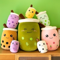 Boneka Plush Cangkir Boba Milk Tea dengan Isian Kapas Super Lembut Bahan Poliester Aksesoris Dapat Dicuci