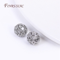 Perles intercalaires en laiton plaqué or 18 carats, forme boule creuse, 10 mm, trou de 1 mm, pour la fabrication de bracelets et de colliers - Vente en gros