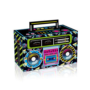 Boîte à dragées en carton écologique en forme de <span class=keywords><strong>radio</strong></span> rétro années 80-90, idéale pour les fêtes hip-hop, décoration de table, cadeau, bonbons - Product Image 1