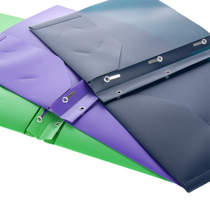 Dossiers scolaires à double poche en plastique <span class=keywords><strong>PP</strong></span> taille lettre Porte-documents Têtard avec 3 broches et attaches - Product Image 6