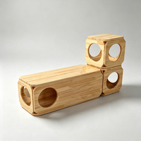 Structure murale d'escalade pour chat personnalisée en usine, mobilier pour animaux de compagnie, hamac décoratif fabriqué à partir de panneaux en hemlock collés sur les bords