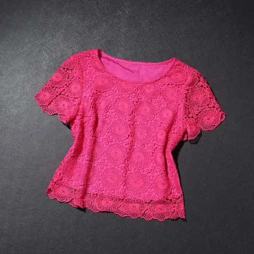 Top Selling Lady Lace Crop Top Wholesale Cheap Price Crochet Blouse & Top