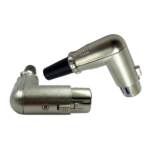 High Quality 3Pin Right Angle 90 Degree XLR Female Connector for Audio & Video