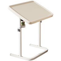 Table console pliable et réglable en hauteur, design moderne, métal et bois, table d'appoint pour canapé, table de chevet, table mobile pour ordinateur portable, pour salon et chambre
