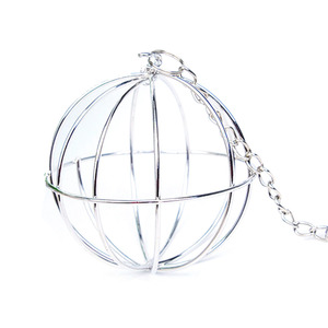 Stainless Steel Round Sphere Feed Dispense Exercise Hanging Hay Ball Guinea Pig Hamster Rabbit Electroplating Grass Ball Pet Toy