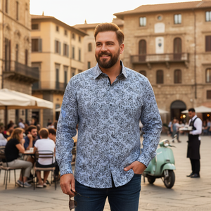 Camisas de Vestir de Primavera para Hombre, Talla Grande, 100% Algodón, Color Azul - Product Image 3