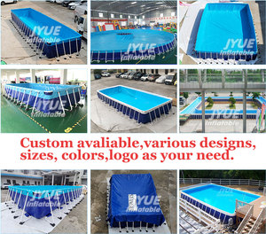 Piscinas Rectangulares <span class=keywords><strong>Grandes</strong></span> Personalizadas con Marco de Acero <span class=keywords><strong>Desmontable</strong></span> para Adultos o Mascotas - Product Image 3