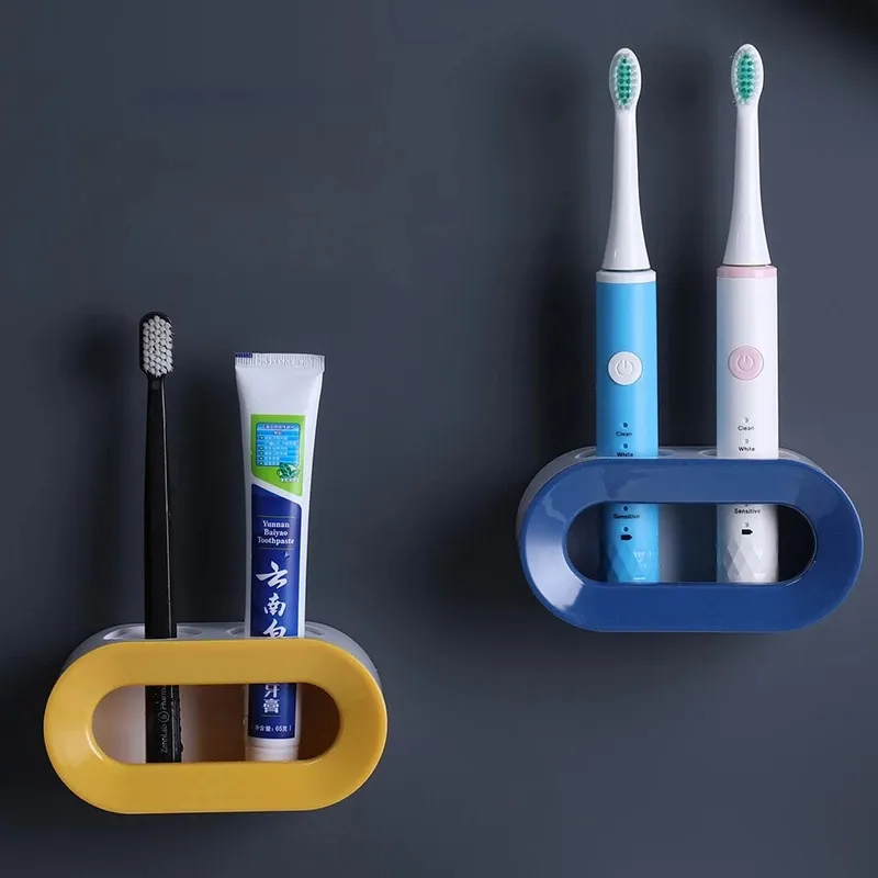 פ. י. חשמלי מברשת שיניים מחזיק כפול חור קיר מברשת שיניים ארגונית עמדת מברשת שיניים אוראלי B מברשת מחזיק אביזרי אמבטיה