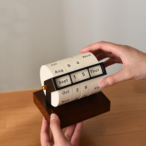 Bằng Gỗ Bánh Xe Lịch Tháng Tuần Ngày Ngày Hiển Thị Quay Perpetual Bàn Lịch Cho Nhà Văn Phòng - Product Image 3