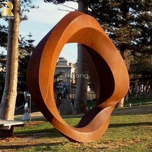 Phổ biến ngoài trời Vườn trang trí nội thất gỉ kim loại corten thép vòng điêu khắc - Product Image 6