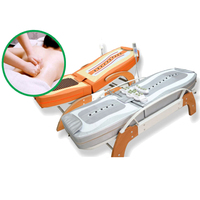 Table de massage portable électrique infrarouge thermique pour acupression corporelle complète avec rouleau de jade en cuir synthétique