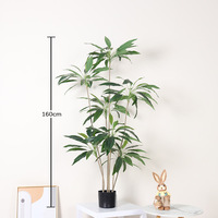 Árbol de Terciopelo Artificial en Maceta Verde, Adorno de Jardín para Oficina, Decoración del Hogar, Plantas Artificiales